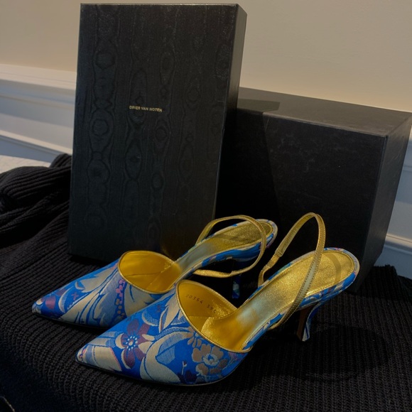 Dries Van Noten floral printed woven heels - Picture 5 of 7